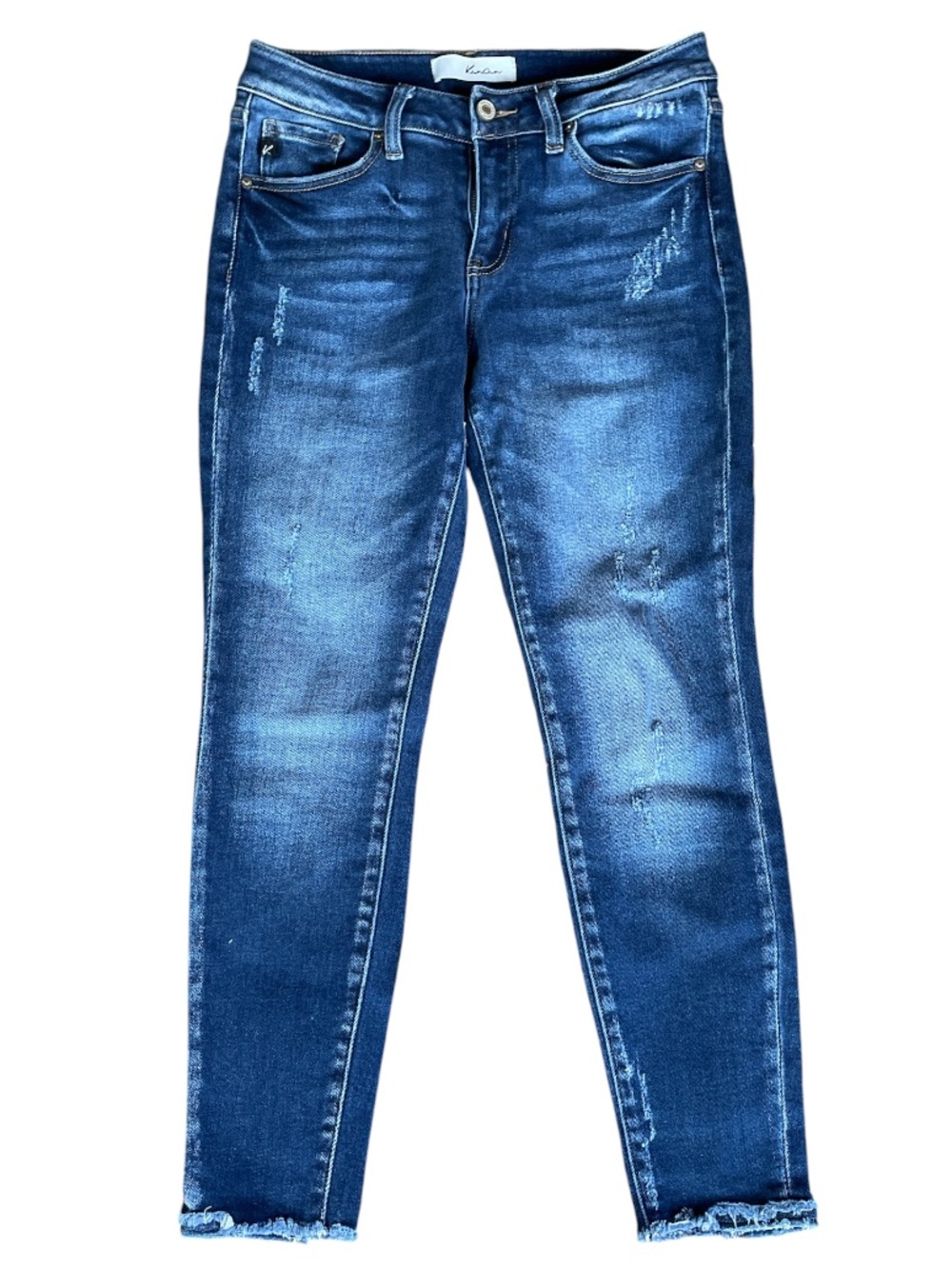 Kancan women’s distressed blue jeans size 7
